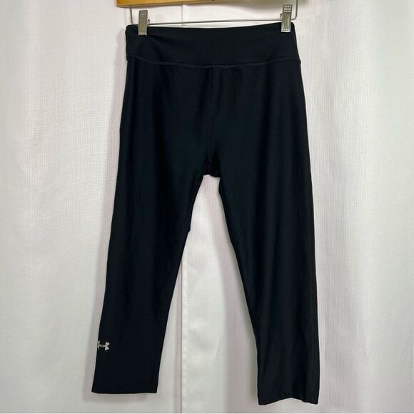 Under Armour Women’s Small Leggings Compression Heatgear Cropped Black - Picture 1 of 5